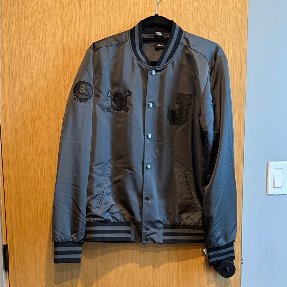 Disney Halloween Nightmare Before Christmas Jack Letterman Patch Jacket Bomber